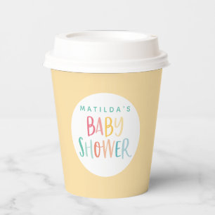 Farbiges Regenbogenbaby Dusche Party Pappbecher