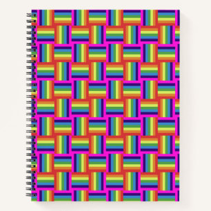 Farbiges Regenbogenblockmuster Notizbuch