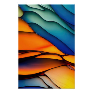 Farbiges Regenbogenglas Poster