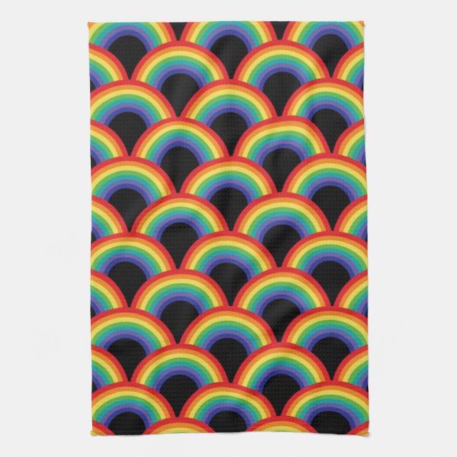 Farbiges Regenbogenmuster Geschirrtuch (Vertikal)