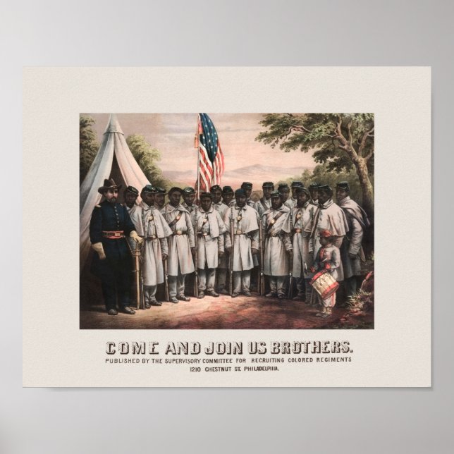Farbiges Regiment Rekrutieren von Plakat - Ziviler (Vorne)