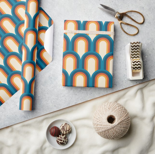 Farbiges Retro Arch Rainbow-Muster Geschenkpapier (Kunsthandwerk)