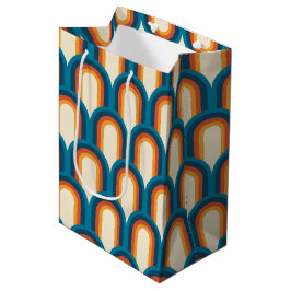 Farbiges Retro Arch Rainbow-Muster Mittlere Geschenktüte