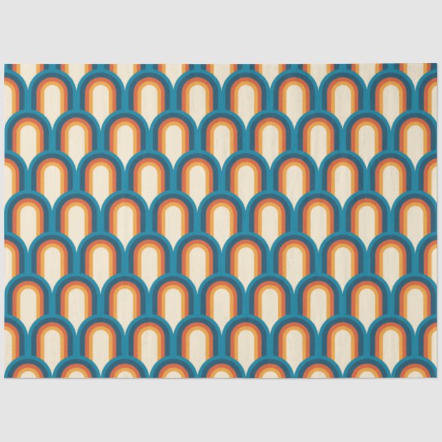 Farbiges Retro Arch Rainbow-Muster Seidenpapier (Vorderseite)
