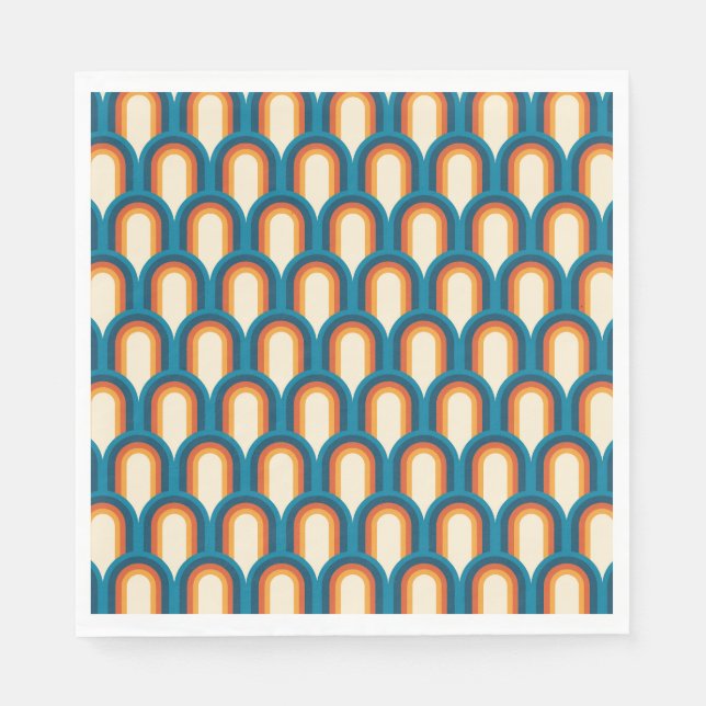 Farbiges Retro Arch Rainbow-Muster Serviette (Vorderseite)