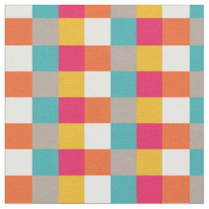 Farbiges Retro Aztec Pixelquadratmuster Stoff