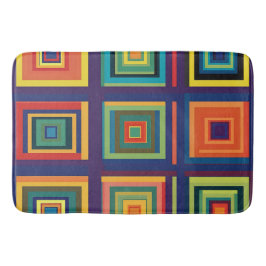 Farbiges Retro-Blockdesign Badematte