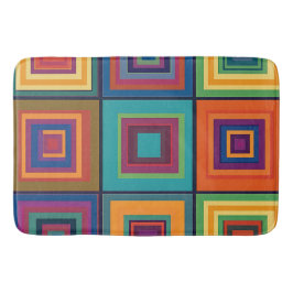 Farbiges Retro-Blockdesign Badematte