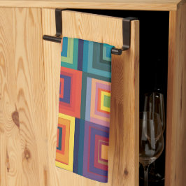 Farbiges Retro-Blockdesign Geschirrtuch