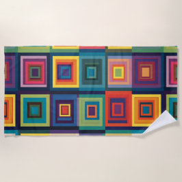 Farbiges Retro-Blockdesign Strandtuch