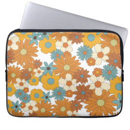 Farbiges Retro-Blume-Muster Laptopschutzhülle