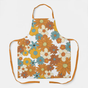 Farbiges Retro-Blume-Muster Schürze