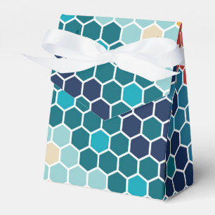Farbiges Retro-Blumenmosaik Hexagon-Muster Geschenkschachtel
