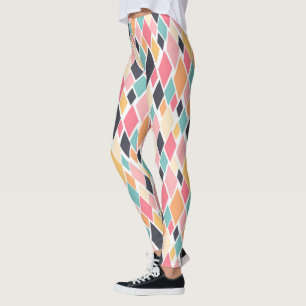 Farbiges Retro-Diamantmuster Leggings