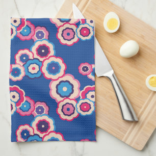 Farbiges Retro-Hippie-Muster Geschirrtuch
