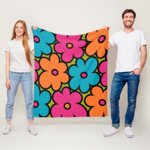 Farbiges Retro-Muster Fleecedecke