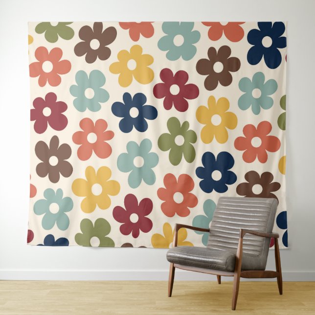 Farbiges Retro-Muster Wandteppich (Beispiel (Horizontal))