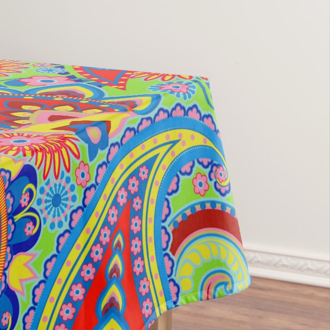 Farbiges Retro-Paisley-Muster Tischdecke (Beispiel)