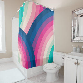 Farbiges Retro-Regenbogenmuster | Duschvorhang