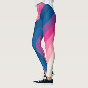 Farbiges Retro-Regenbogenmuster   Leggings