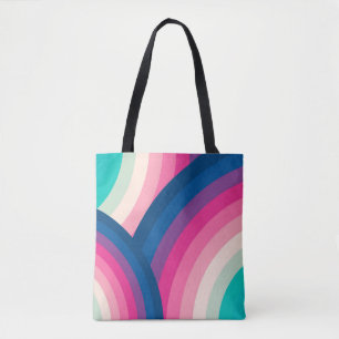 Farbiges Retro-Regenbogenmuster  Tasche
