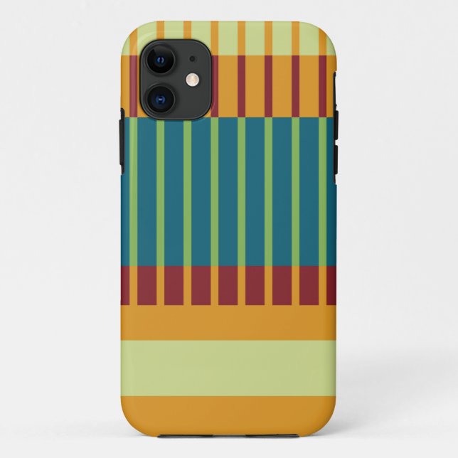 Farbiges Retro-Streifenmuster Case-Mate iPhone Hülle (Rückseite)