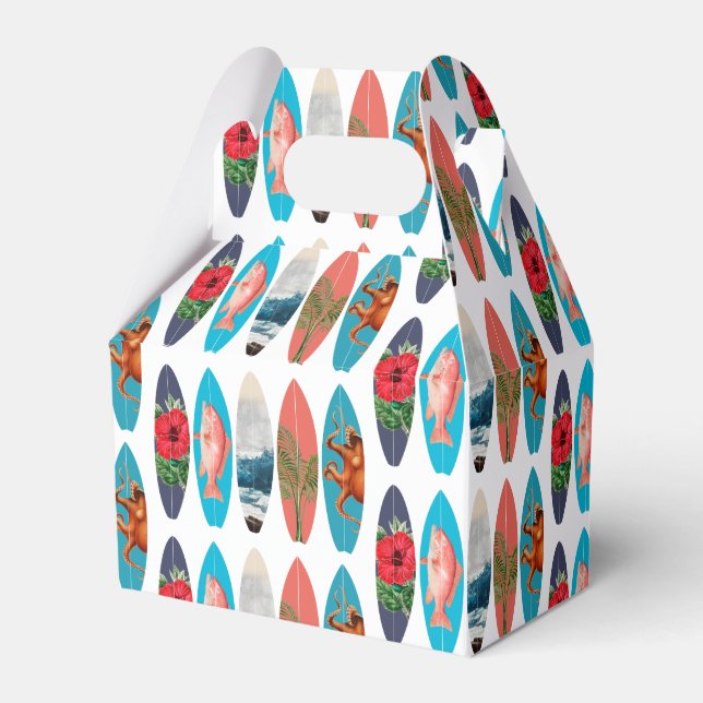 Farbiges Retro-Surfbrett-Muster Geschenkschachtel (Vorderseite)