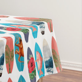 Farbiges Retro-Surfbrett-Muster Tischdecke