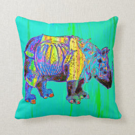 Farbiges Rhino-Kissen Kissen