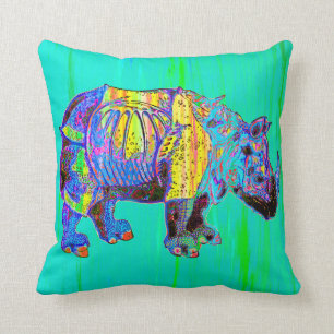 Farbiges Rhino-Kissen Kissen