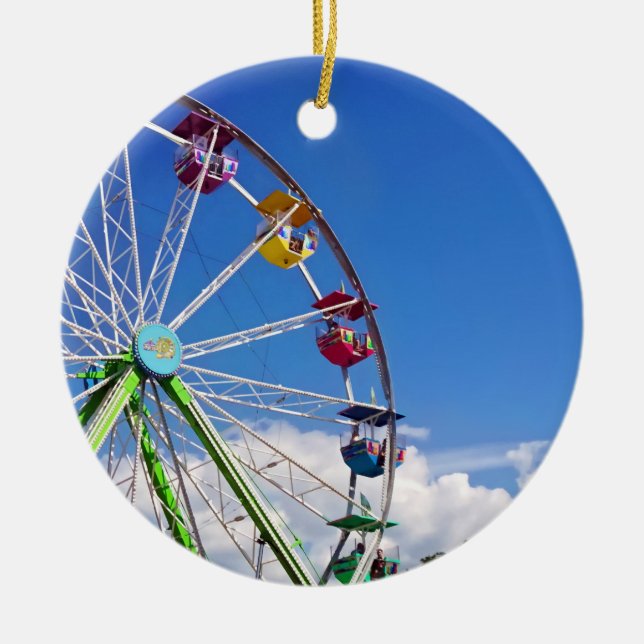 Farbiges Riesenrad Keramik Ornament (Vorne)