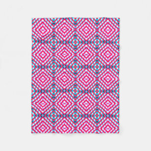 Farbiges rosa/blaues Rautenmuster Fleecedecke