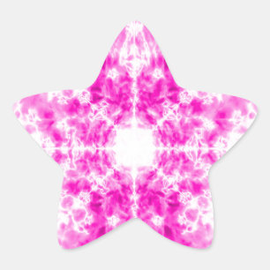 Farbiges rosa Kaleidoskop-Muster Stern-Aufkleber