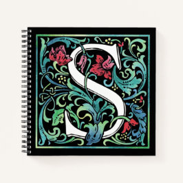 Farbiges S Monogram SpiralNotebook Notizbuch