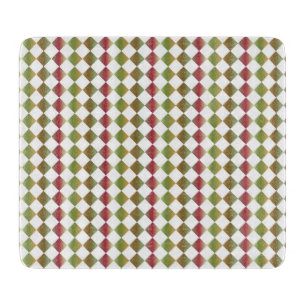 Farbiges Schachbrett Diamantmuster Schneidebrett