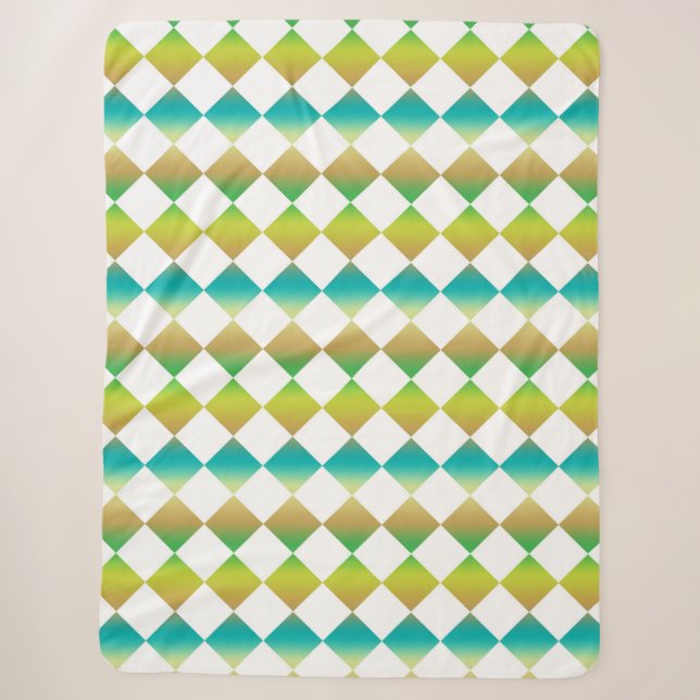 Farbiges Schachbrett-Diamantmuster Sherpadecke (Vorderseite)