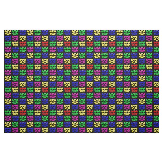 Farbiges Schädelmuster Stoff (Fat Quarter (45,7 x 55,9 cm))