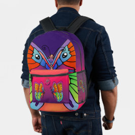 Farbiges Schmetterlingsdesign Bedruckter Rucksack