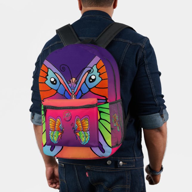 Farbiges Schmetterlingsdesign Bedruckter Rucksack (Insitu (Modell))