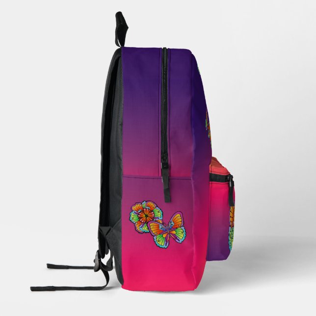 Farbiges Schmetterlingsdesign Bedruckter Rucksack (Links)