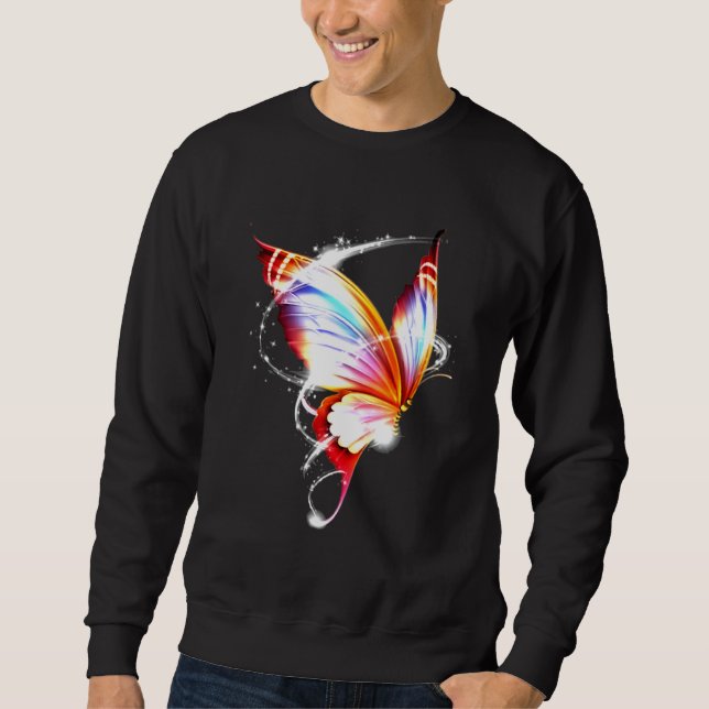 Farbiges Schmetterlingslicht Sweatshirt (Vorderseite)