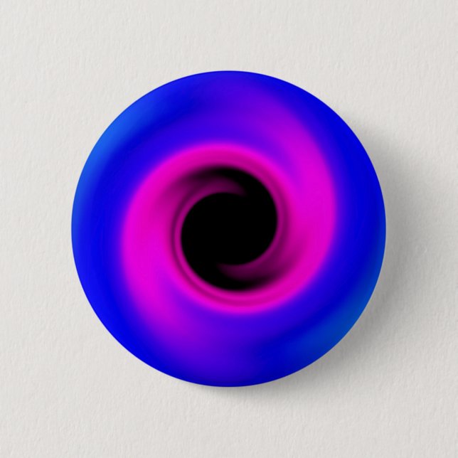 Farbiges schwarzes Loch mit wirbelnden Kanten Button (Vorderseite)