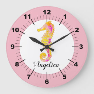 Farbiges Seepferd Großuhr Große Wanduhr