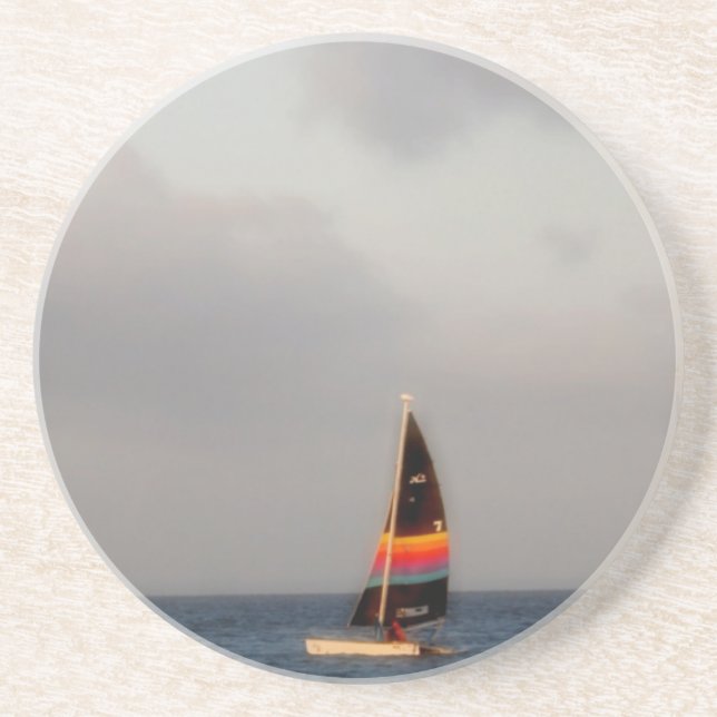 Farbiges Segelboot Untersetzer (Vorne)