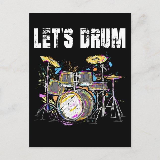 Farbiges Set mit Drumsticks Postkarte (Vorderseite)