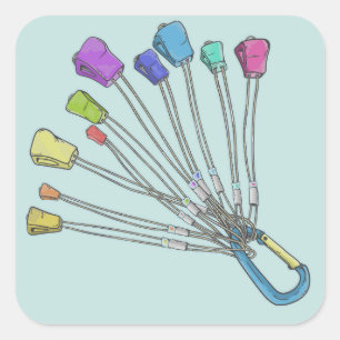 Farbiges Set von Kletternüssen Quadratischer Aufkleber