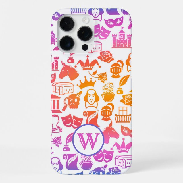 Farbiges Shakespeare iPhone 16 Pro Max Case Hülle (Rückseite)
