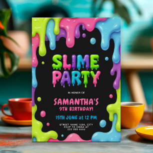 Farbiges Slime-Party für Kinder Einladung
