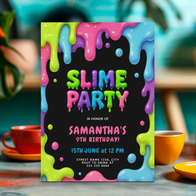 Farbiges Slime-Party für Kinder Einladung (Von Creator hochgeladen)