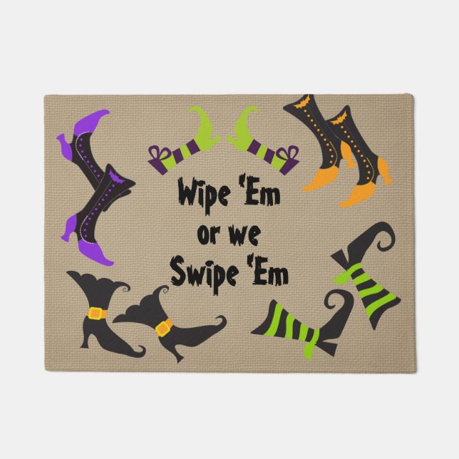 Farbiges sonniges Halloween Doormat - Hexenschuhe Fußmatte (Vorderseite)